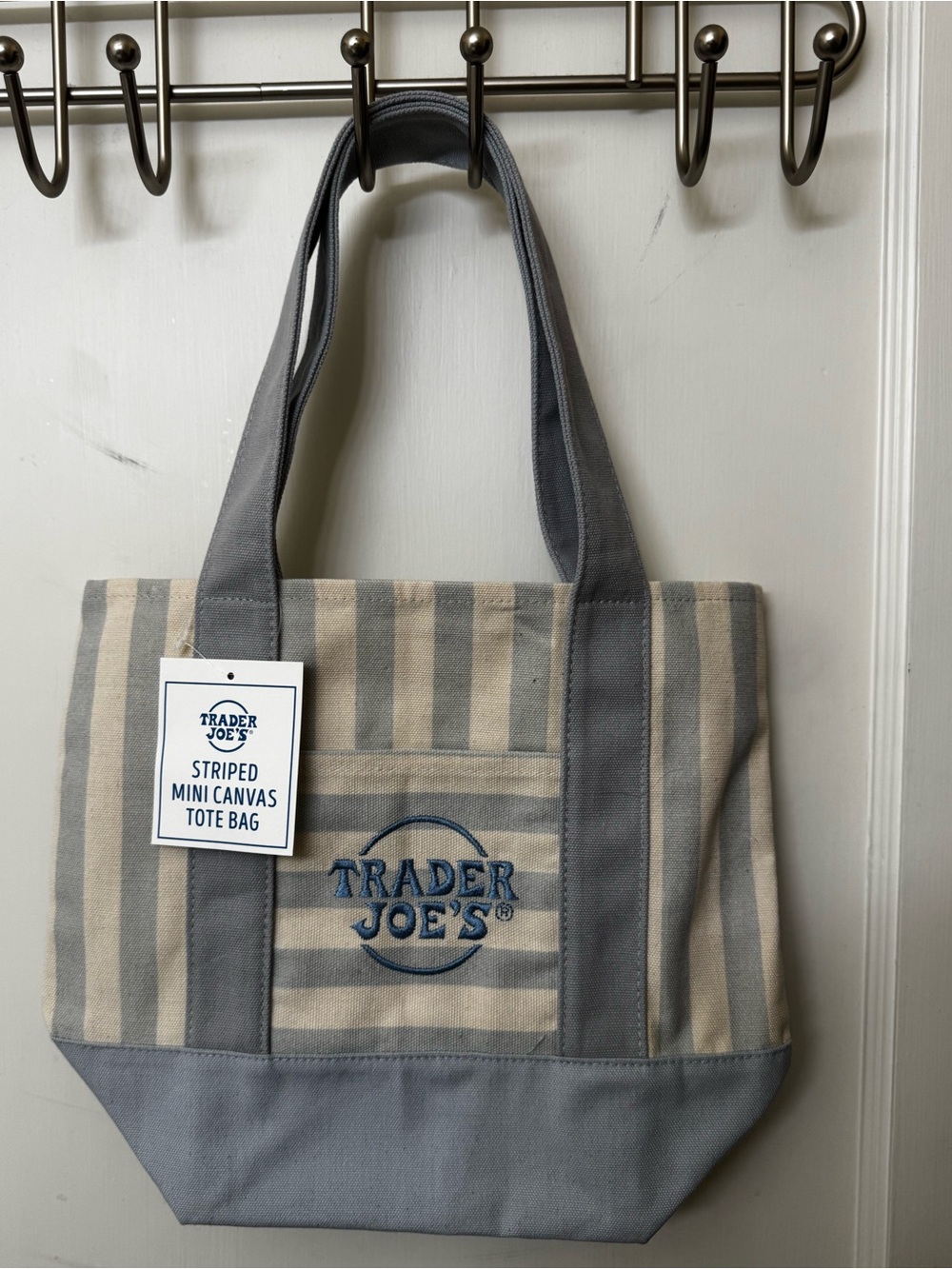 Trader Joe’s Striped Mini Canvas Tote Bags - Full Set - Picture 6 of 12